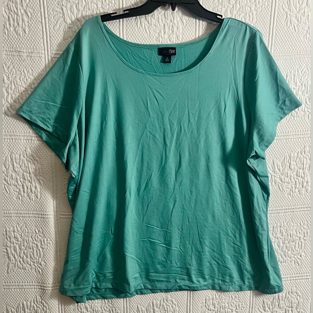 East 5th Women's Teal Top Shirt Stretchy Size 3x